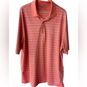 ⛳️ NIKE GOLF Men's Striped Polo Shirt in beautiful coral color. Size XL